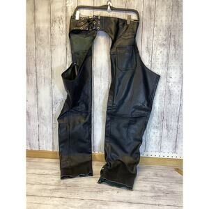 River Road 100% Cowhide Leather Motorcycle Chaps – Men’s Size 4